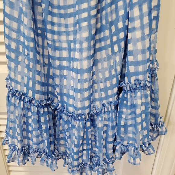 Lilly Pulitzer Cailee Halter DlBlue Gingham Feelin Beachy Ruffle Dress. Small - Picture 8 of 9